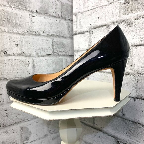 Cole Haan Black Patent Leather Platform High Heel Pumps - Picture 1 of 9